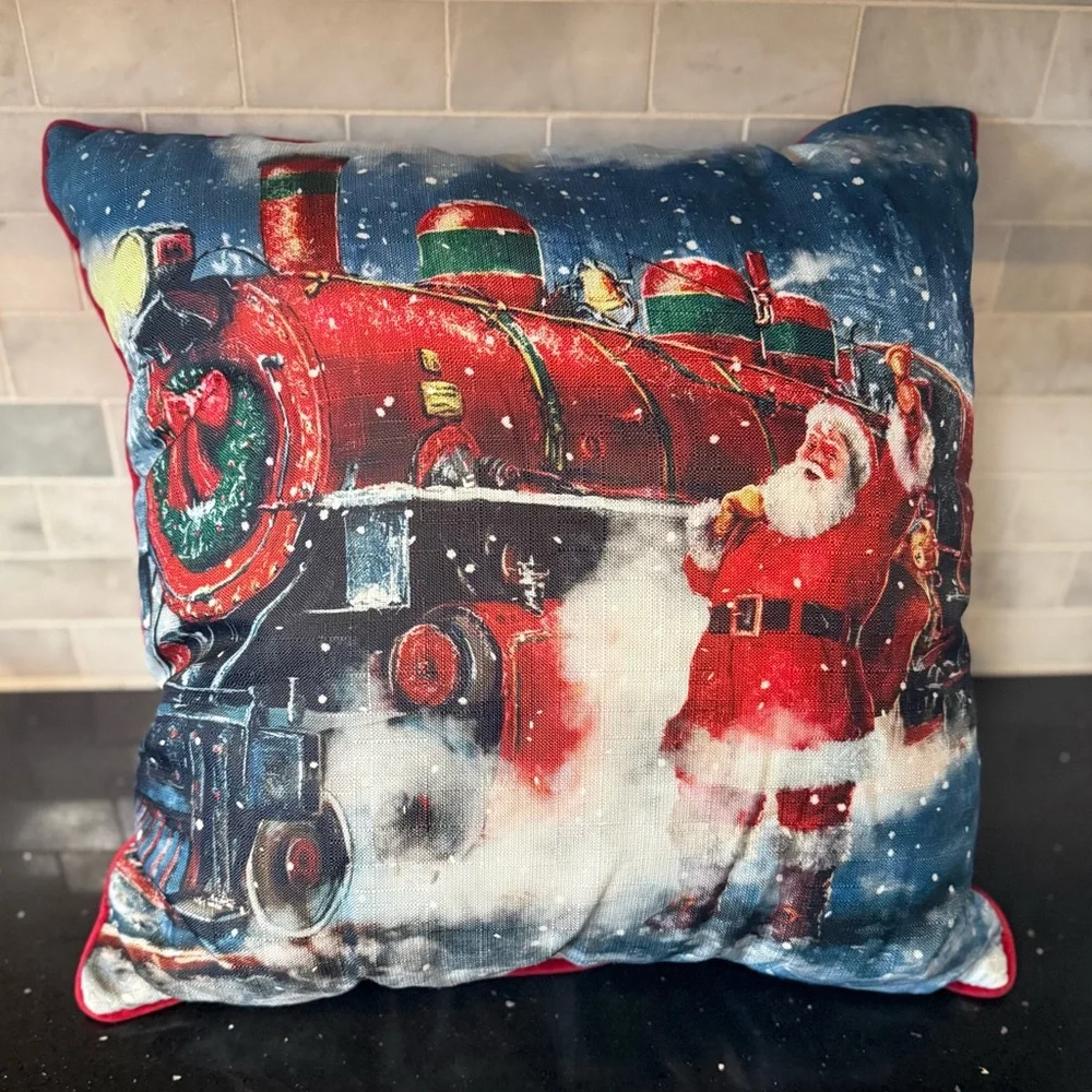 🎅🏼Vintage “More Christmas Wishes” Riley Blake Velvet/Canvas Santa Pillow
